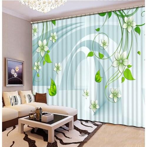 3D Curtain Home Bedroom Decoration Space Pattern Flower Blackout Curtain Fabric 3D Photo Window Curtains