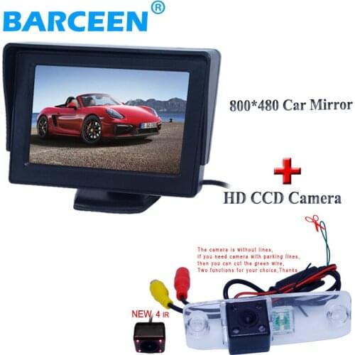 Car Parking System 4.3" TFT Car Rearview Camera Monitor+4 IR Car Rear View Camera ForHyundai Elantra/Accent/Elantra/Tucson