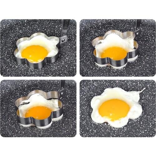 Household Kitchenware Fried Egg Solid Artifact Polygon Flower Fried Cake Point Pancake Stainless Steel Mould