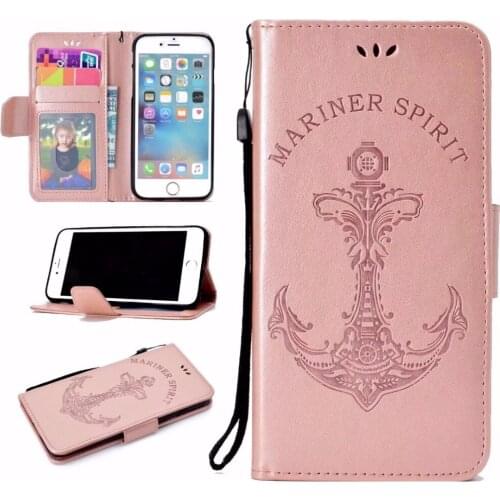 For iphone X 8 plus sailor phone case protective shell TPU leather case Mobile phone holder storage card pack for iphone 6/7/8/X