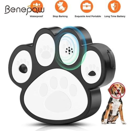 Benepaw Effective Anti Dog Barking Devices Safe Pet Bark Deterrent Training Behavior Adjustable Ultrasonic Levels up to 15m/50ft