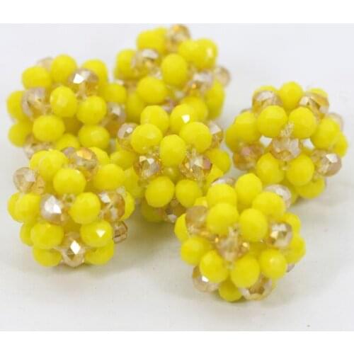 Exclusive Mix Yellow and Gold Glass Crystal Beads fit Ball Jewelry Design Wedding Beads Jewelry Making Accessory Wholesale CB013