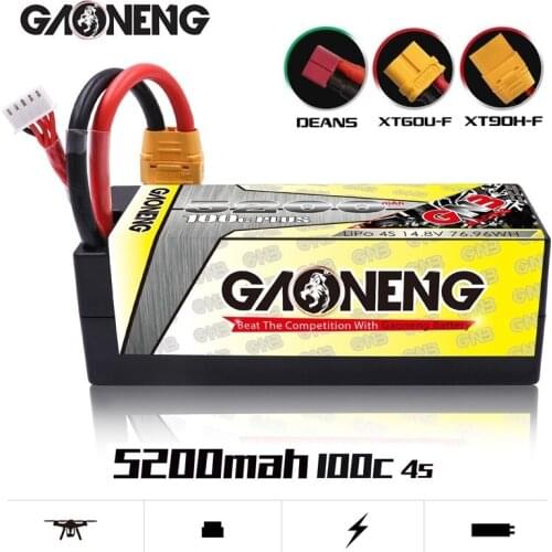 GAONENG GNB 14.8V 5200mAh 100C/200C For RC Car Racing Spare Parts With Shell Upgrade LiHV 4S Rechargeable Battery
