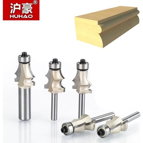 HUHAO 1pcs 1/2" 1/4" Shank Drawing Line Router Bit for Wood With Bearing Woodworking Tools two Flute endmill milling cutter