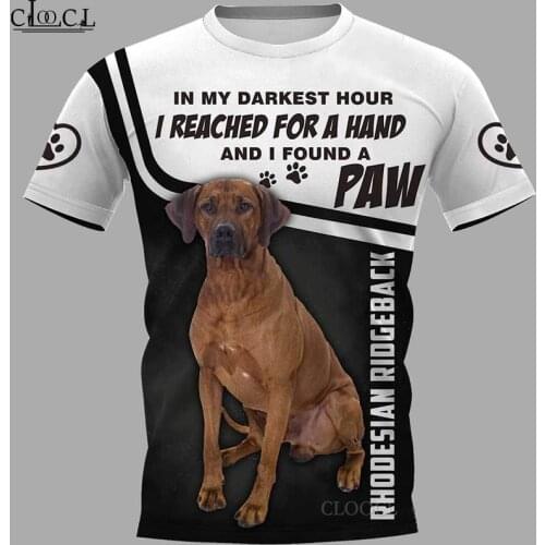 HX Newest Popular Rhodesian Ridgeback Unisex T-Shirt Men Streetwear 3D Print Harajuku Short Sleeve Casual Pullover Drop Shipping