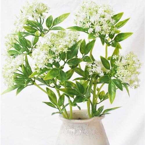 Artificial White Lace Flower Branch Home Wedding Party Floral Decorative Plastic Hydrangeas Vase Flowers