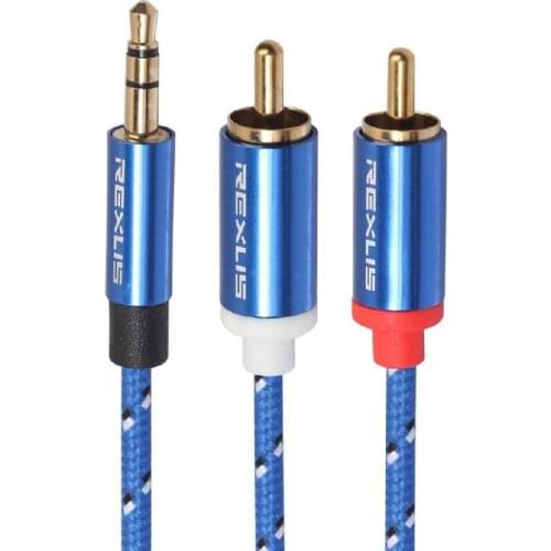 RCA Cable 2RCA to 3.5 Audio Cable RCA 3.5mm Jack RCA AUX Cable for Phone Earphone Y Splitter Cable Cord