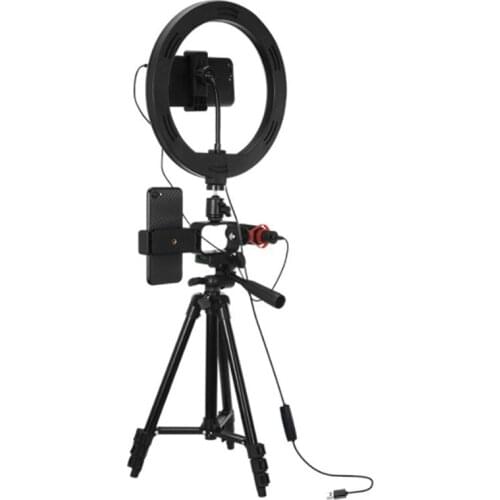 26cm Photo Ringlight Led Selfie Ring Light Phone Bluetooth Remote Lamp Photography Lighting Tripod with Microphone