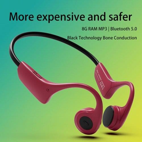 Bone Conduction Headphones Wireless Bluetooth Headsets Waterproof Earphone With 8GB Memory Player Microphone For Sports Running