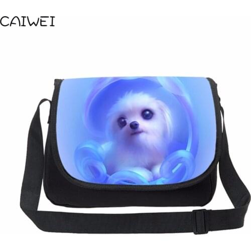 Cute Cartoon Canvas Single Shoulder Bag Women Messenger Bag Girl Kids Students Casual Bags Refreshing Laptop Crossbody Handbag