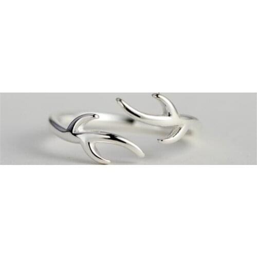 Fashion the branches of the rings Beautiful smooth branch open rings Silver plated plant tree rings