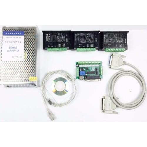 CNC Router Kit 3 Axis, 3pcs TB6600 4.0A stepper motor driver + 5 axis interface board+ power supply