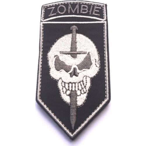 3D Embroidery Patches Loop And Hook Rank Stickers Zombie Hunter Patches Tactical Team Chest Patch