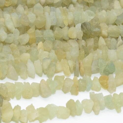 Natural Green Aquamarine Rough Material Chips Beads,6mm-9mm