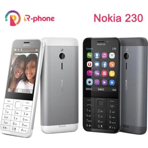 NOKIA 230 Refurbished Mobile PhoneSingle Dual Sim GSM Phone Good Quality & Hebrew Arabic Russian keyboard Original Unlocked