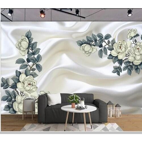 Papel de parede Beautiful floral silk cloth background 3d wallpaper,living room tv wall bedroom wall papers home decor mural