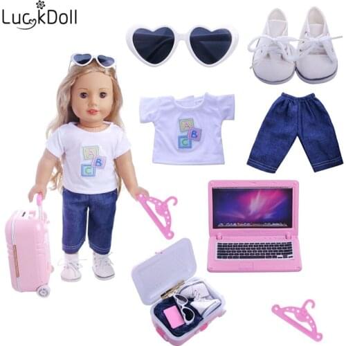 Mini Doll Clothes 6pcs For 18 Inch American&43Cm Baby New Born Doll Our Generation , For Baby Birthday Festival Gift (5 hangers)