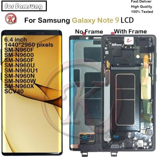 For Samsung Galaxy Note 9 LCD Display With Frame Touch Panel Screen Digitizer for Samsung note9 SM-N960 N960F N960DS N9600 lcd
