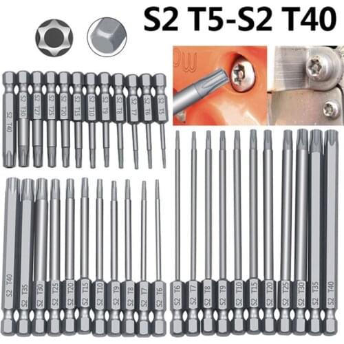 11/12pcs Tamper Proof Security Drill Bit Set Torx Screwdriver Flat Head 1/4" Hex High Quality 63HF