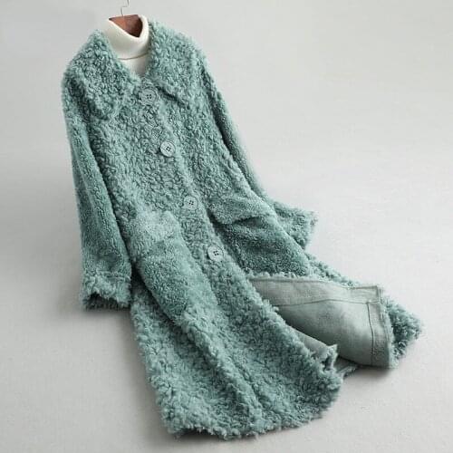 Aorice womens winter real wool fur coat girl warm jacket coats lady Long fur jackets over size parkas A19087