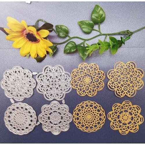 11 0*110mm Four Hollow Flowers Frame Cutting Dies Scrapbook Paper Decoration Template Embossing New DIY Paper Card Craft