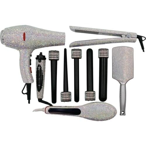 Crystal Hair Hot Tools Bling Bling Crystal Hair straightener Diamond Curling wands Kit Crystal Hair Blow Dryer Hair Boutique