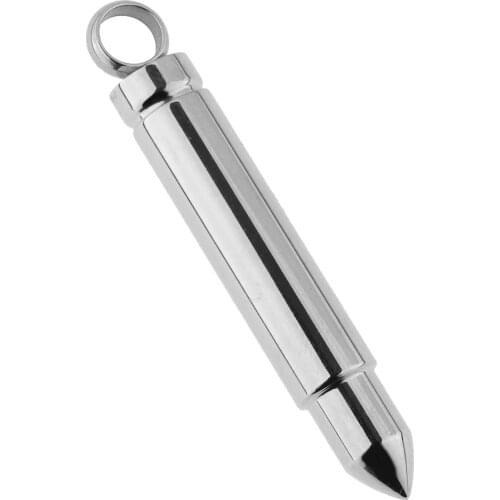 Silver Color Tone Stainless Steel Cylinder Shape Pet Urn Pendant Memorial Keepsake Jewelry DIY Craft