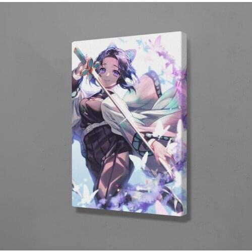 Shinobu Kocho Demon Slayer Kimetsu no Yaiba wall Art Framed Wooden Frame canvas decoration poster prints For home decor painting