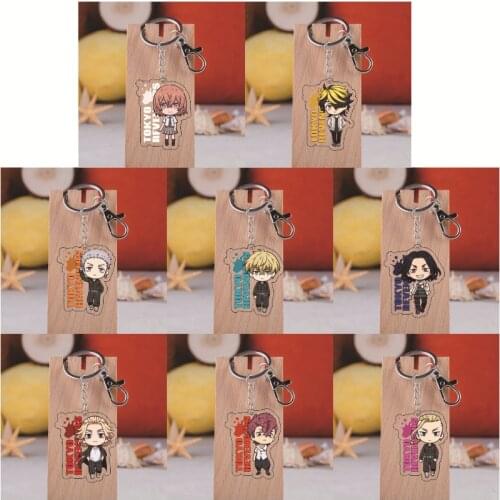 Tokyo Revengers Keychain Transparent Double Sided Acrylic Anime Trinket Couples Accessories Women Bag Pendant Keyring Fans Gift