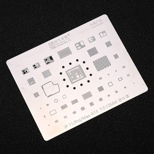 BGA Reballing Stencil for iPhone 11/Pro/MAX A13 CPU Nand Flash IC Chip Stainless Steel Net Reballing Plate Template