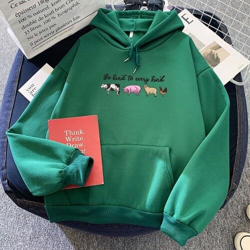 Vintage Cartoon Sweatshirt Pullover Ladies Kawaii Animal Hoodie WomensThick Pocket Jacket Harajuku Streetwear Men Unisex Male