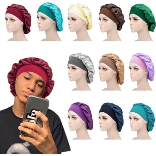 Women Satin Sleep Night Cap Head Cover Bonnet Wash Hat African Hair Care Turban Headcover Beanie Bandana