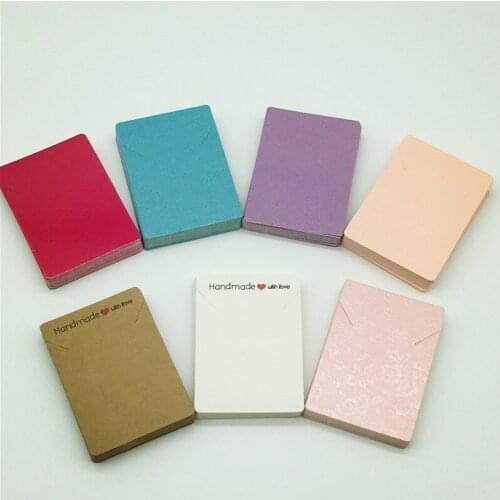 13 style 7x5cm Classic Jewelry Necklace Display Cars Handmade White Cardobard Packaging Holder 100Pcs/Lot