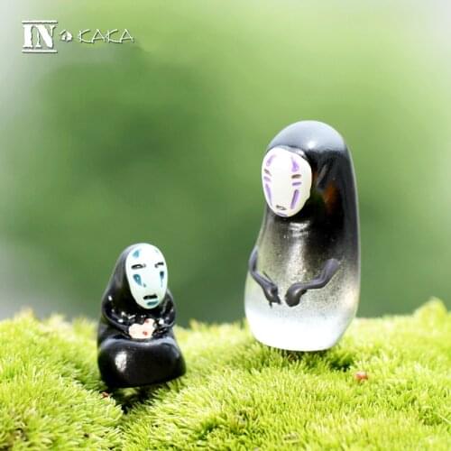 2pcs Spirited Away Faceless man/Anime Action Figure/terrarium/doll house/fairy garden miniatures ornaments aquarium accessories