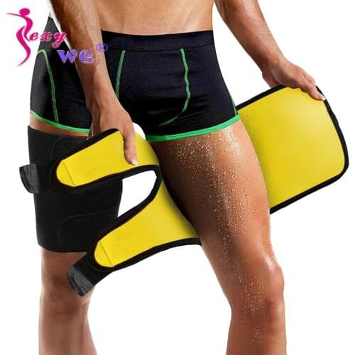 SEXYWG 2PCS Thigh Shaper Slim Leg Warmer Men Neoprene Belt Wrap Shapewear Thigh Slimmer Body Shaper Trimmer Trainer Sport Brace
