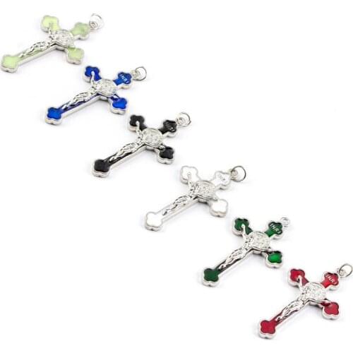 3PCS Jewelry 2021 Catholic Rosary Tag Exorcism Cross Pendant Jesus Accessories Zinc Alloy Material Manufacturing Wholesale