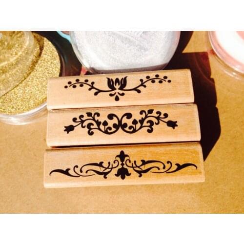 3 style DIY Cute Assorted Retro Vintage Floral Flower Pattern Decoration Scrapbooking Toy Gift Wooden Rubber Stamp High Quality