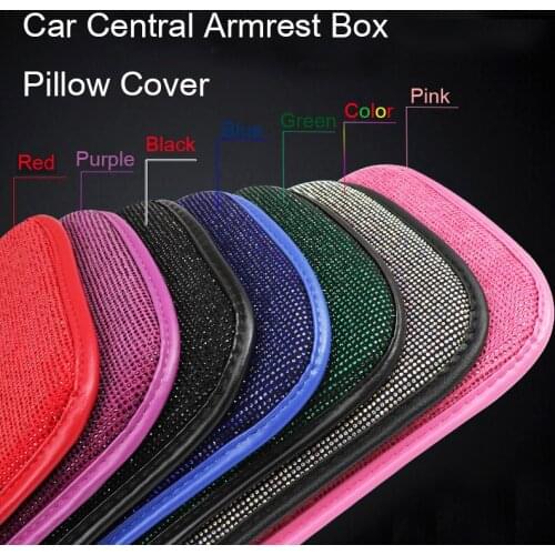 30*22CM Luxury Crystal Car Armrest Box Pad Universal Diamond Auto Central Armrest Box Pillow Cover Car Interior Deco Accessories
