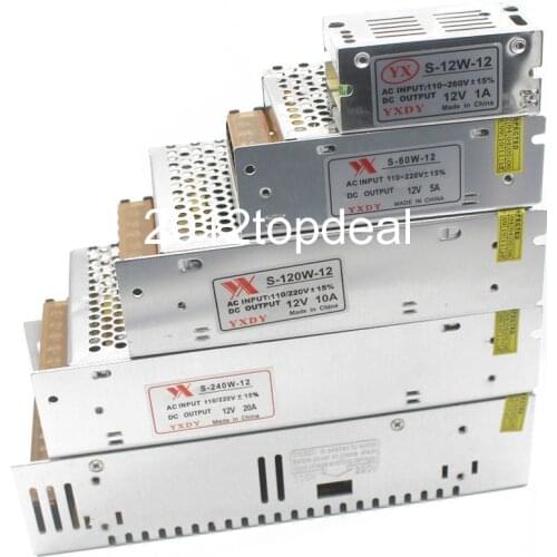 Led Driver AC100-240V to DC 12V 1A 2A 3A 5A 10A 15A 20A 30A 40A 50A Power Adapter for LED Strip light Supply Transformer