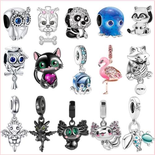 925 Sterling Silver Charm Eternal Icons Rose Blue Star Princess Beads Fit Original Pandora Bracelet Jewelry Making DIY Gift