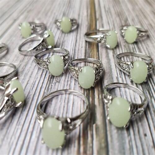 Dropshipping Glow In The Dark Finger Rings Women Luminous Stone Ring Men Fluorescent Glowing Jewelry Gifts