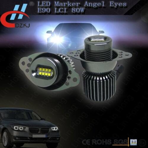E90 80W 8 leds 6500k white LED Angel Eyes Marker For BMW E90 E91 E60 520D cars