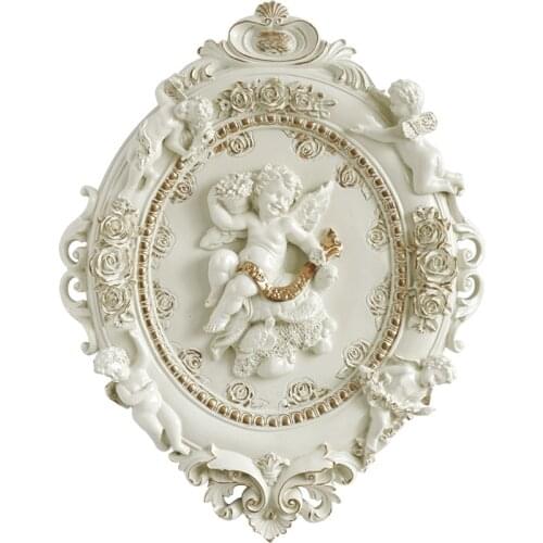 EUROPE RESIN CUPID ANGEL MURAL WALL STICKER CREATIVE 3D THREE-DIMENSIONAL LIVINGROOM BACKGROUND WALL CRAFTS DECORATION R1266