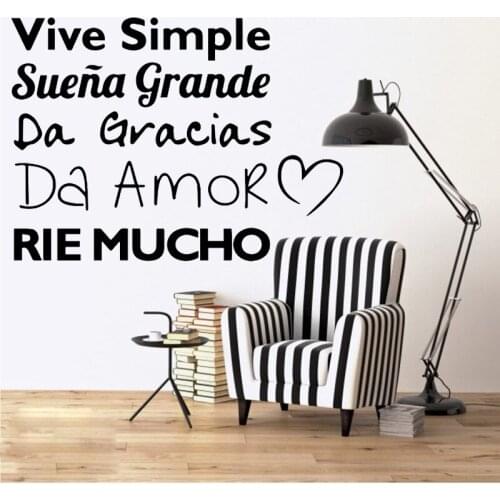 Spanish Quotes Wall Sticker For Kids Room Decoration Decal removable Spanish Vinyl Phrases Wall Decals Bedroom Art Decor RU406