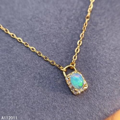 KJJEAXCMY Fine Jewelry 925 sterling silver natural opal womens luxury new necklace pendant supports test hot selling