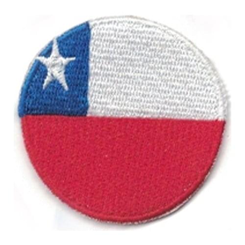 Round Shape Embroidered chile Flag Iron-On Patches 100% embroider Tactical Military Patches Fabric Armband National Flag Badge