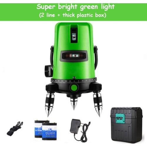 YGL01 2 Line 1 Point Green Light Laser Levels High Precision Self- leveling Level Vertical&Horizontal Laser Level 100-240V 635NM