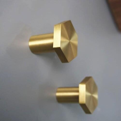 LCH Nordic Style hexangular Solid Brass Clothes Hook Keys Holder Towel Holder Handle Door Pul Color Entryway Clothes Hook