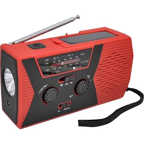 Multi-functional Emergency Solar Hand Crank Radio AM/FM 2000mAh Power Bank