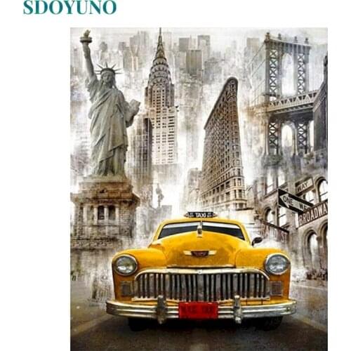 SDOYUNO 60x75cm Coloring By Numbers Landscape DIY Painting By Numbers On Canvas Tax Frame Digital Hand Painting Home Decor